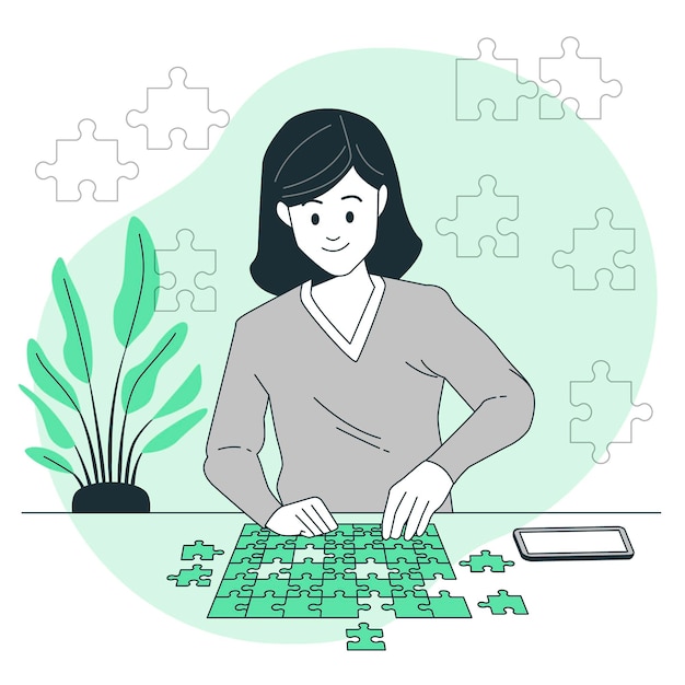 Free vector puzzle concept illustration