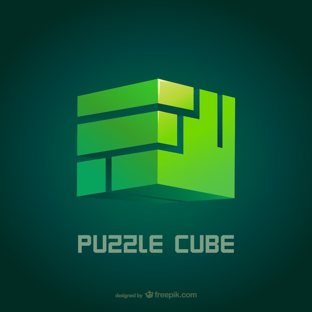 Vettore gratuito puzzle cube logo