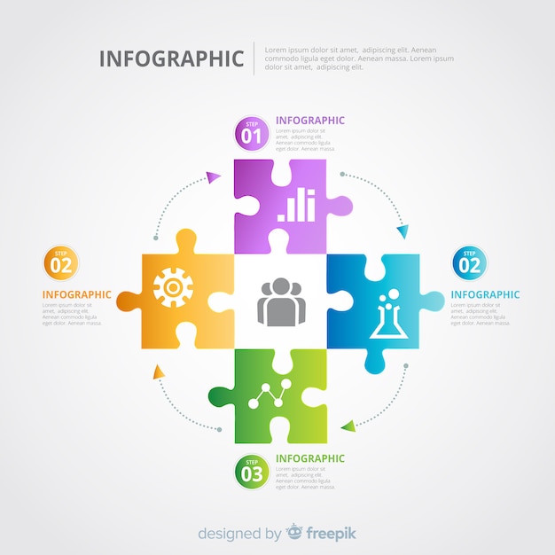 Free vector puzzle infographic template