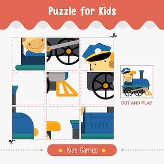 Puzzle for kids educational game children vector illustration Premium Vector