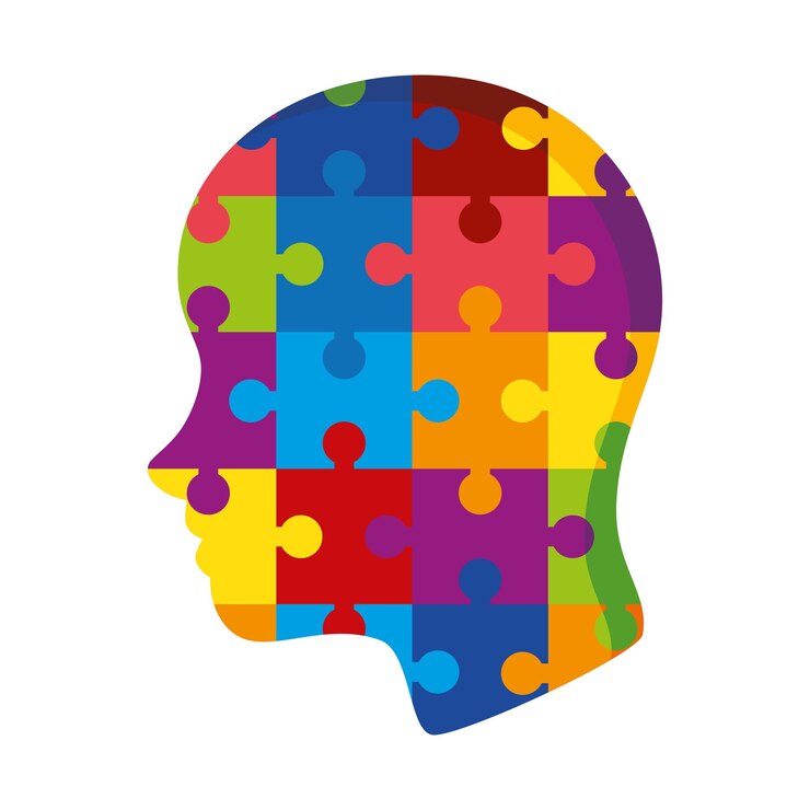 Free Vector puzzle pieces forming profile icon
