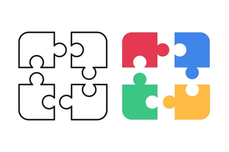 Free Vector puzzle pieces set