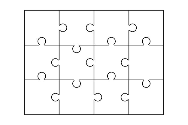 無料ベクター パズル長方形のアウトライン スタイル