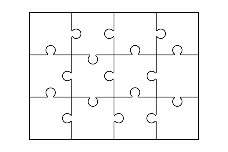 Free Vector puzzle rectangle outline style