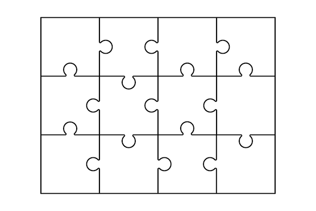 Puzzle Rectangle Outline Style