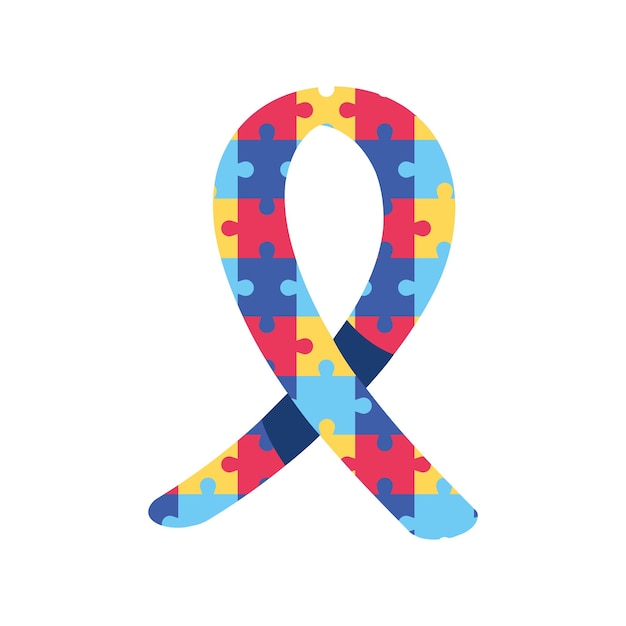 Puzzle ribbon autism campaign