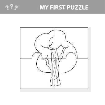 Puzzle tree design - puzzle tree illustration for kids