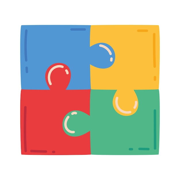 puzzles pieces icon isolated design