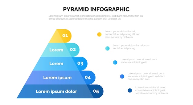Шаблон инфографики пирамиды для слайда презентации с шагами инфографика с графическими элементами