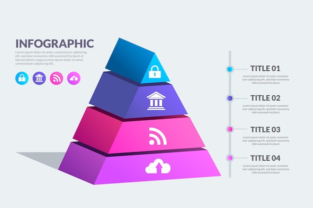 Vettore gratuito modello di infografica piramide