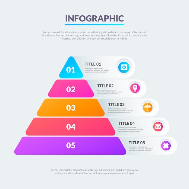 Free vector pyramid infographic template