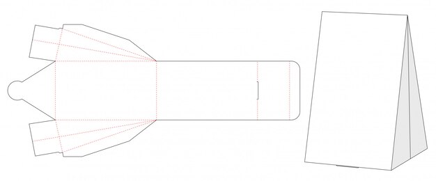 Pyramid packaging box with bottom opened point die cut template ...