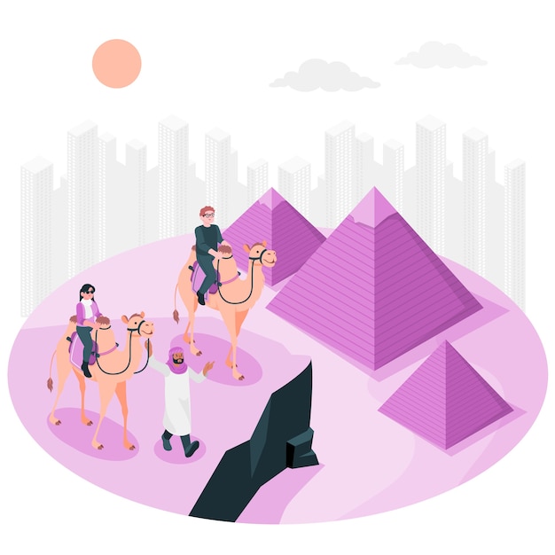 Free vector pyramid tour concept illustration