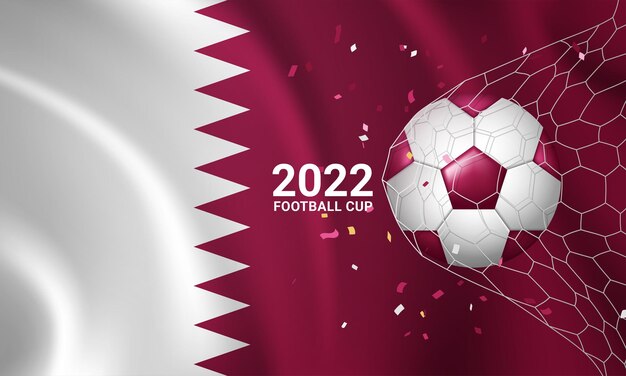 Qatar World Cup Soccer Football Flag 3d Illustration