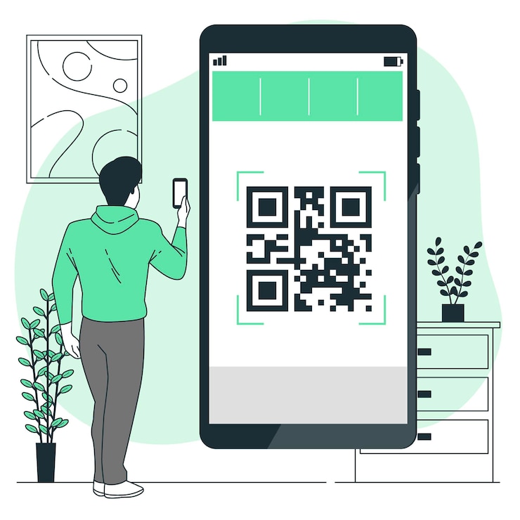 무료 Vector qr 코드 개념 그림