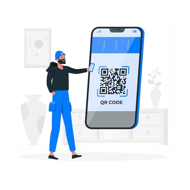 Qr-код концепции иллюстрации