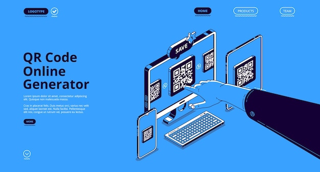 Qr code online generator landing page