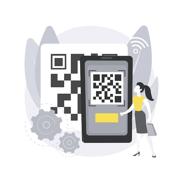 QR code. QR generator online, QR code reading, warehouse modern technology, automated inventory management systems, product information.