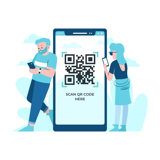 Концепция сканирования Qr-кода с помощью символов