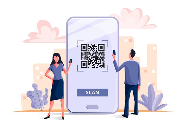 Концепция сканирования QR-кода