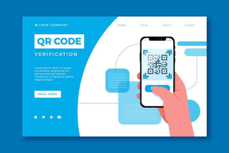 Free Vector qr code verification landing page