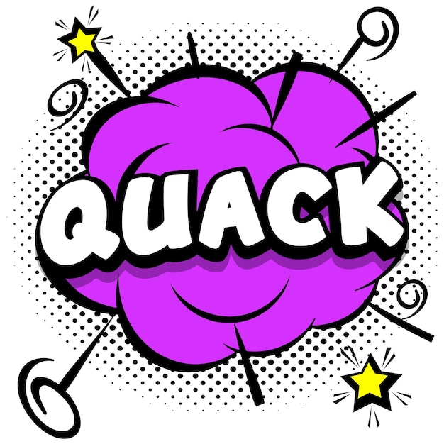 무료 벡터 다채로운 프레임에 연설 거품이 있는 quack comic 밝은 템플릿