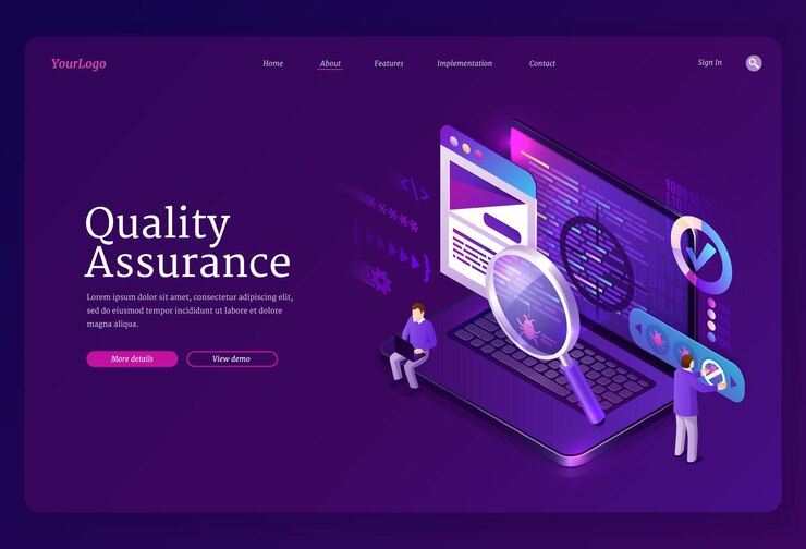 Free Vector quality assurance isometric landing debugging