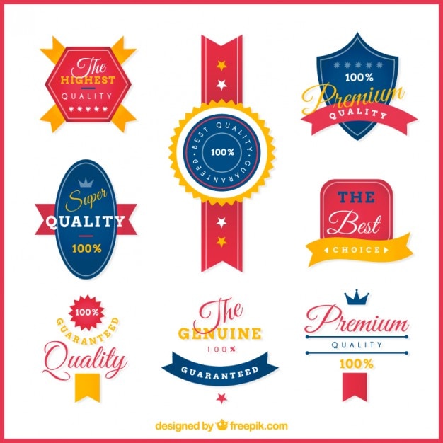 Free vector quality colored flat badges