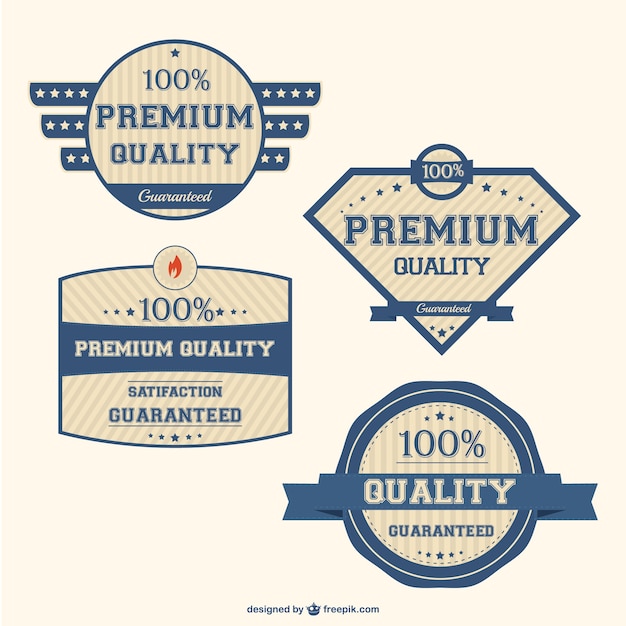 Бесплатное векторное изображение Стикеры качества дизайн