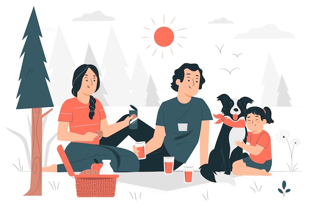 Quality time in nature concept illustration