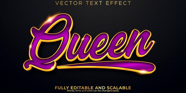 Королевский текстовый эффект редактируемый элегантный золотой светящийся стиль шрифта