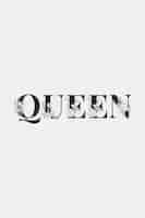 Free vector queen word feminine lettering and typography vector