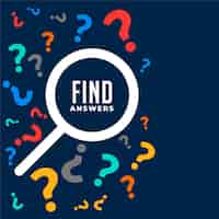 Free vector question and answers background with search symbol