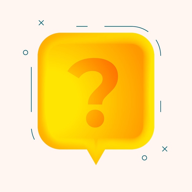 Free vector question mark sign on chat bubble for speech and discussion