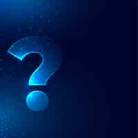 Free vector question mark sign on glowing digital style background