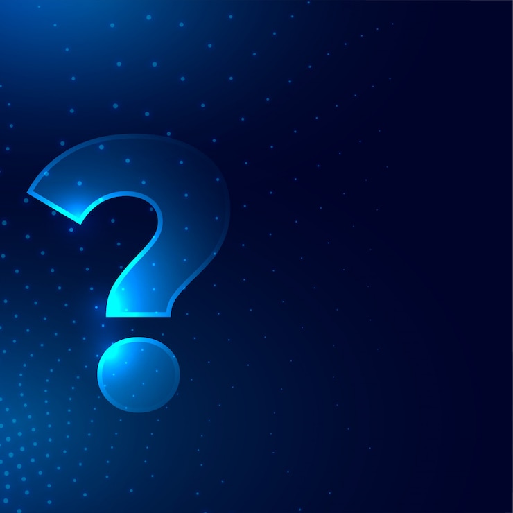 Free Vector question mark sign on glowing digital style background