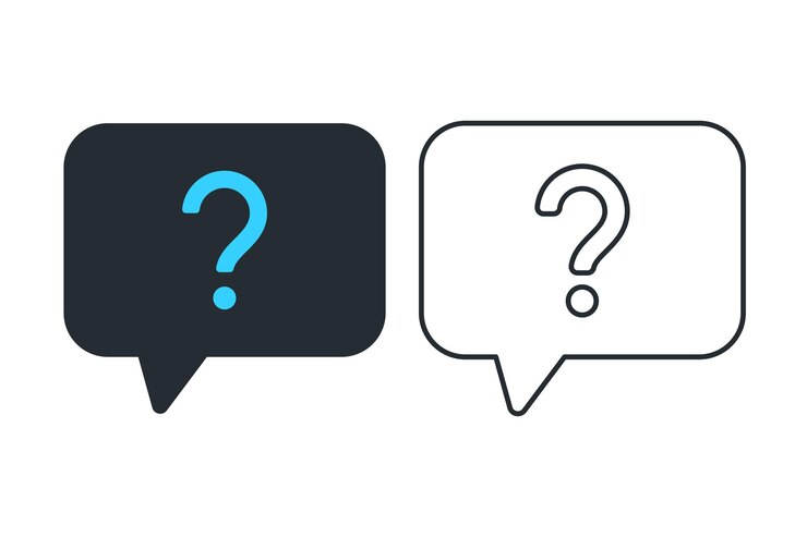 मुफ़्त वेक्टर question mark speech bubble outline and flat