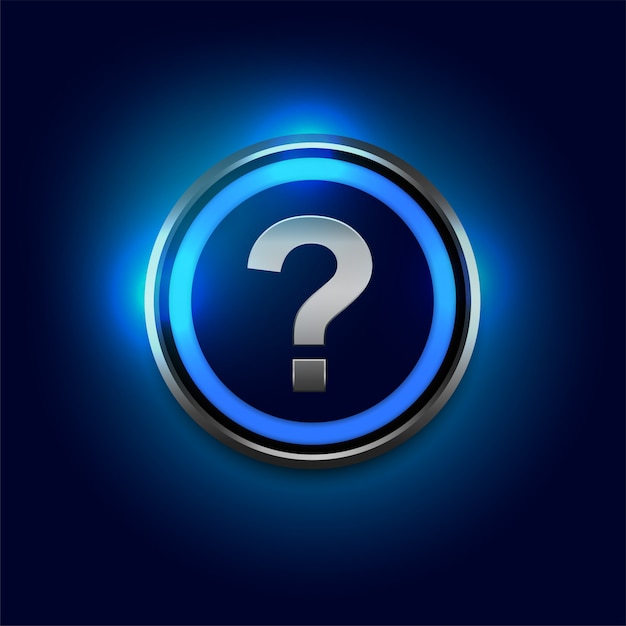 Question mark symbol with blue lights background