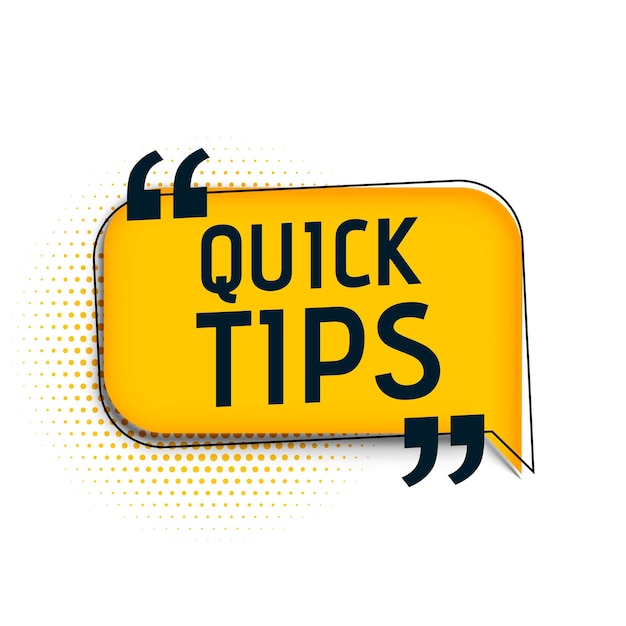 Free vector quick helpful tips advice on white background vector illustration