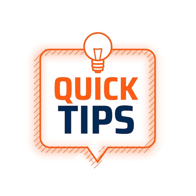 Free vector quick tips advice with lightbulb  background