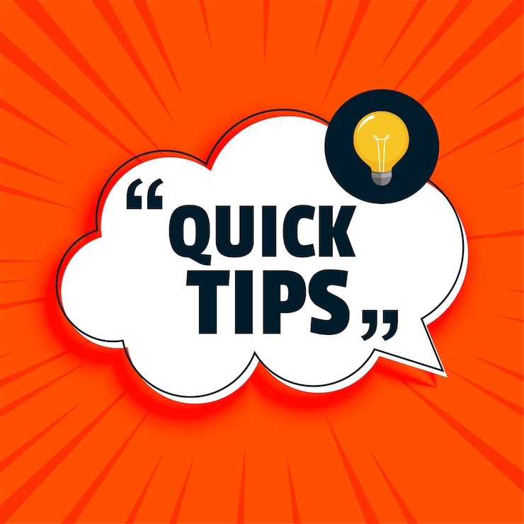 Free Vector quick tips advice with lightbulb background