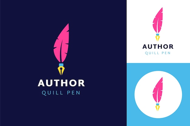 Quill pen logo design template