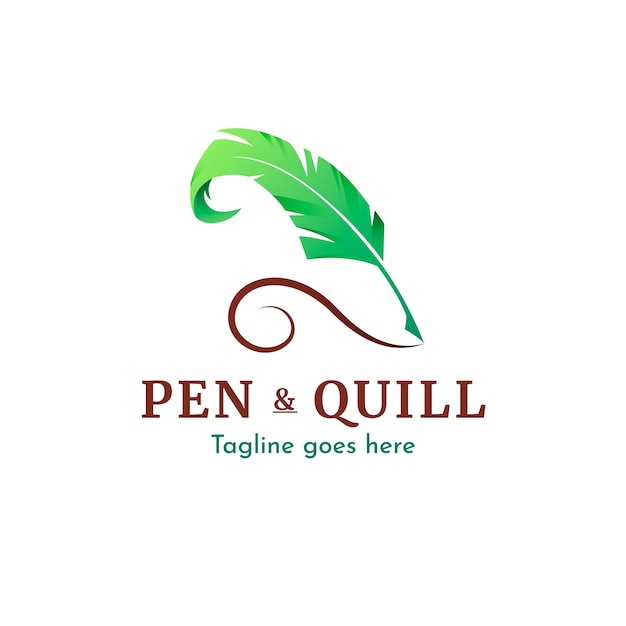 Free vector quill pen logo design