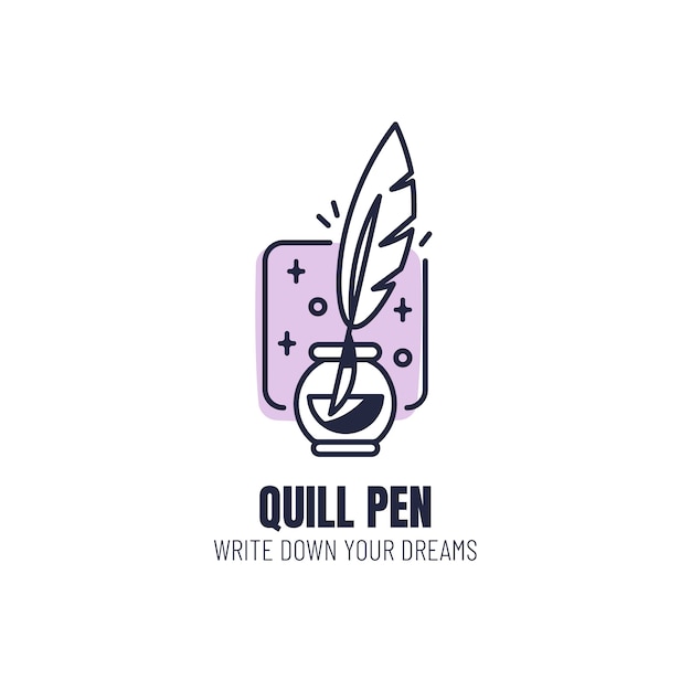 Free vector quill penlogo template design