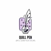 Free vector quill penlogo template design