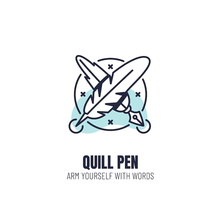 Free Vector quill penlogo template design