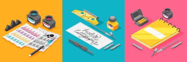 Free vector quill writing set