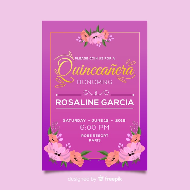 Quinceañera  party invitation 