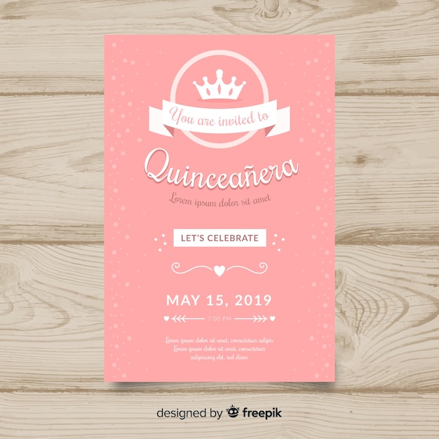 Free vector quinceañera  party invitation