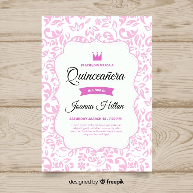 Quinceañera party invitation